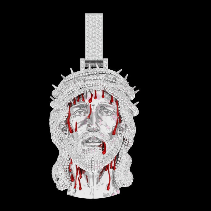 2" Inch Jesus Moissanite S925 Silver Pendant