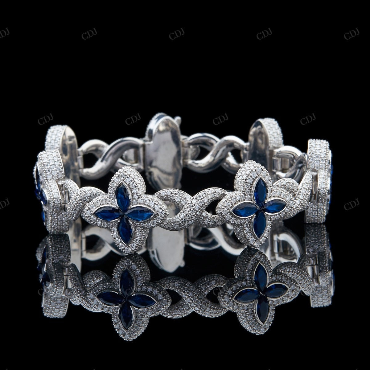 Blue Floral Hiphop Bracelet