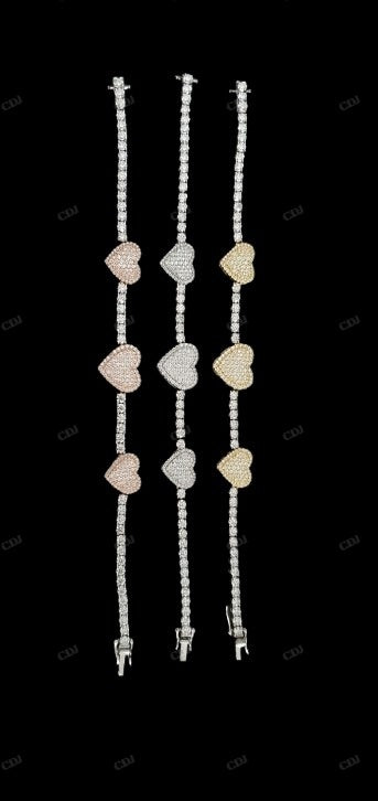 Heart Shape Moissanite Van Cleef Bracelet