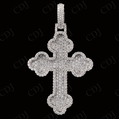 2" Inch Floral Criss Cross Moissanite Pendant