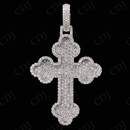2" Inch Floral Criss Cross Moissanite Pendant
