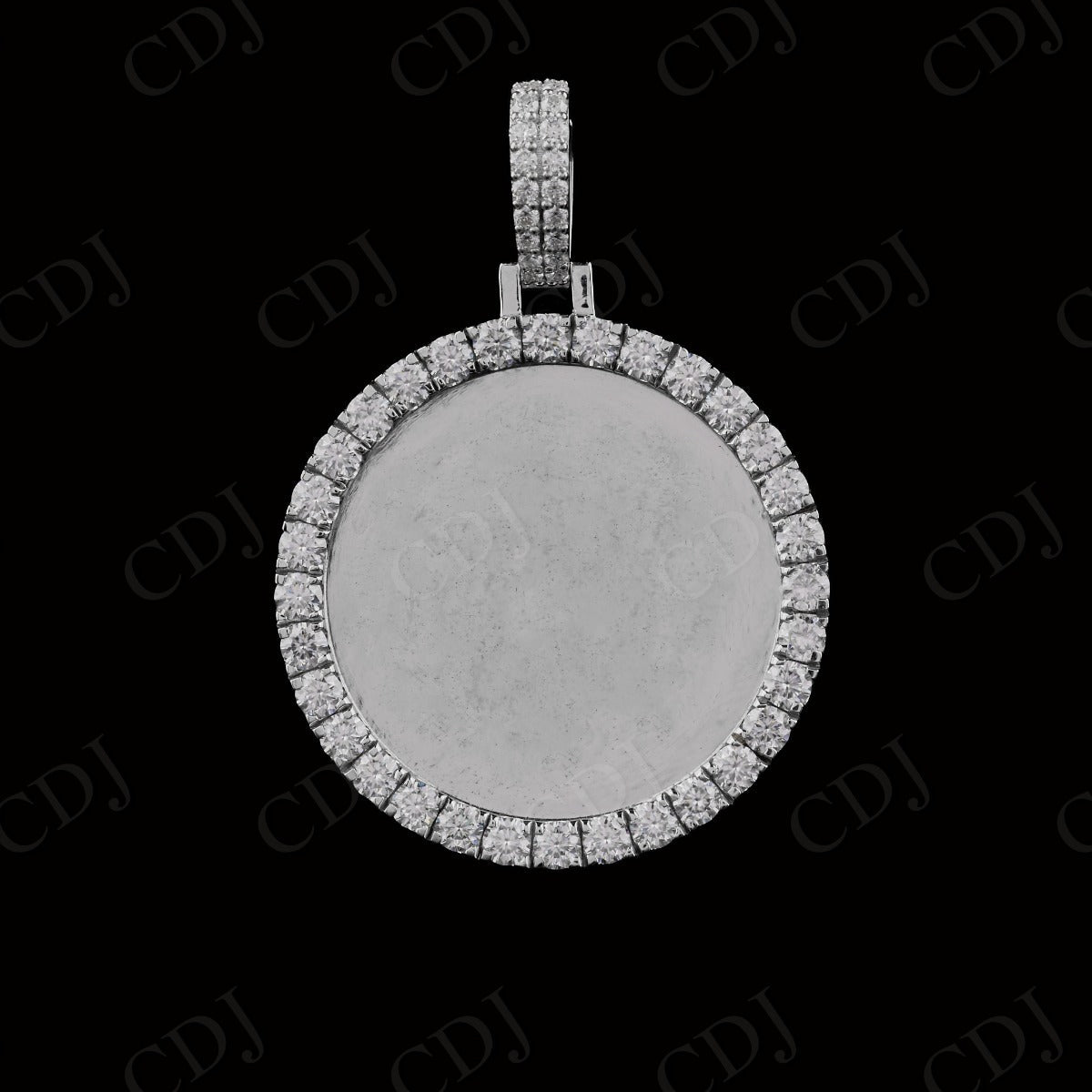 1.5" Inch Photo Pendant With Big Round Moissanite