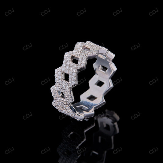 Cuban Link Style Moissanite Men's Ring