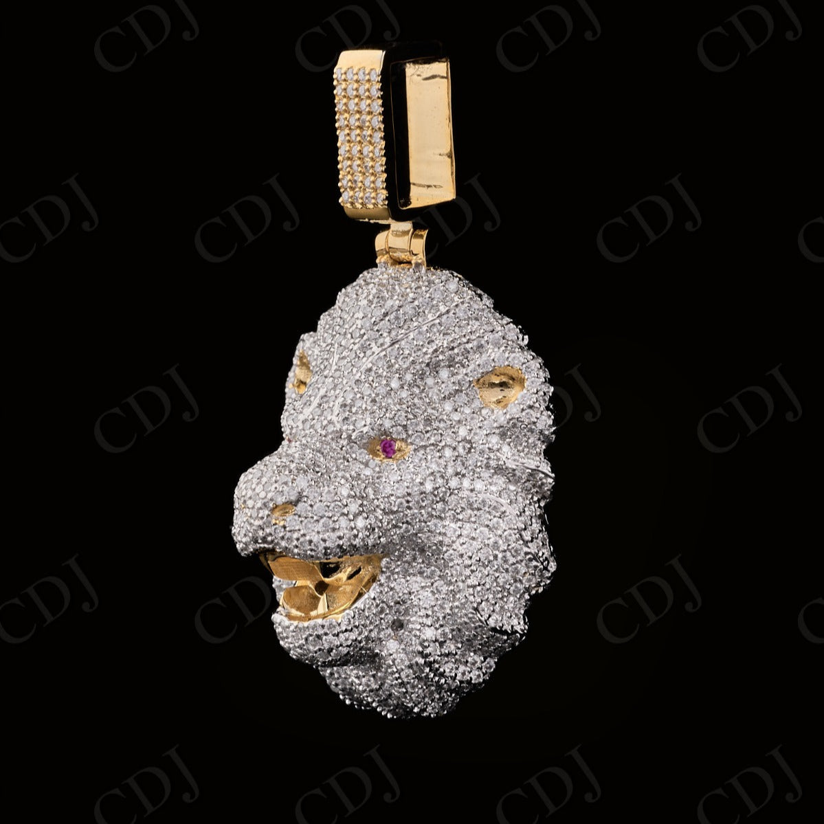 1.0" Inch Lion Face Moissanite Pendant
