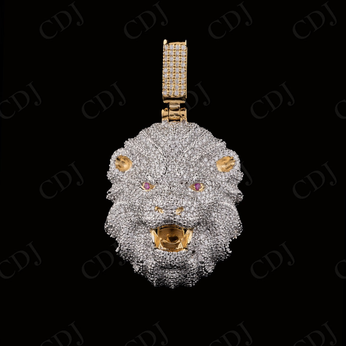 1.0" Inch Lion Face Moissanite Pendant