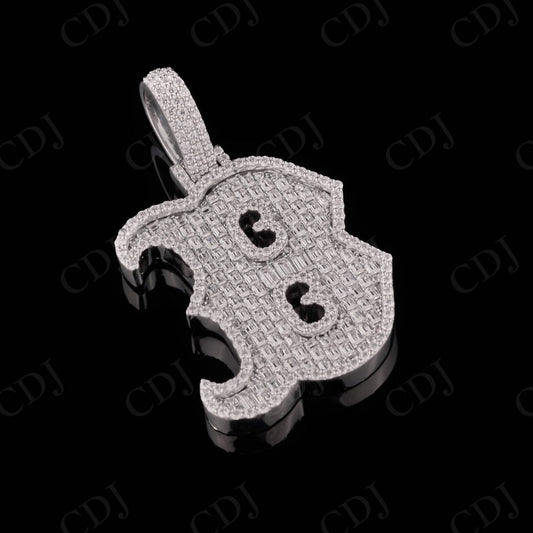1.5" Inch B letter Round Emerald Cut Pendant