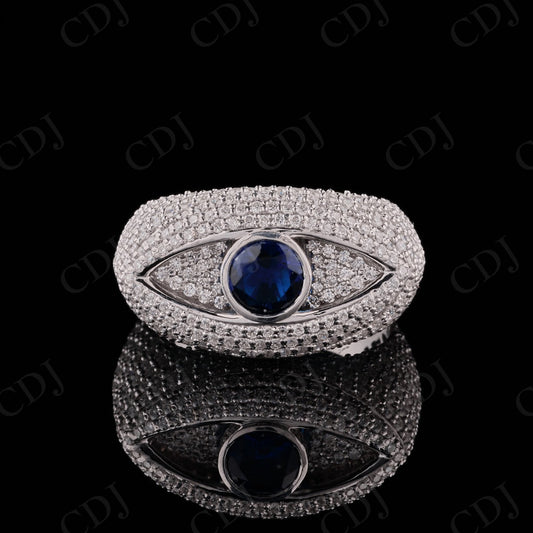 Eye Shap Fully Iced out Moissanite Ring