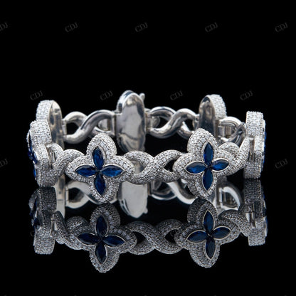Blue Floral Hiphop Bracelet