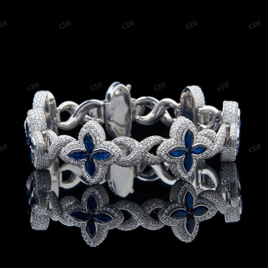 Blue Floral Hiphop Bracelet