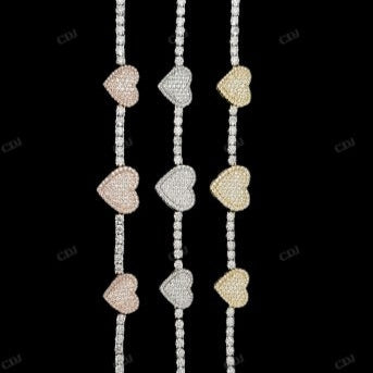 Heart Shape Moissanite Van Cleef Bracelet