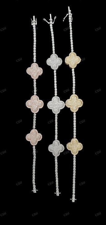 VVS Moissanite Clover Style Bracelet