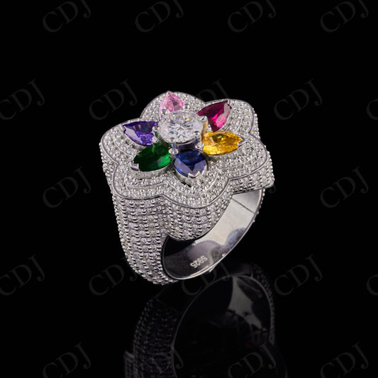 Multi Color Gemstone Hiphop Ring