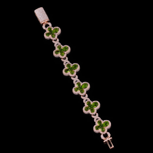 Unique Iced Out Green Pear Bracelet For Women