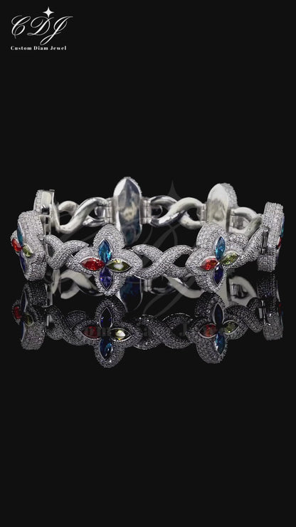 Multi Marquise Floral Hiphop Bracelet