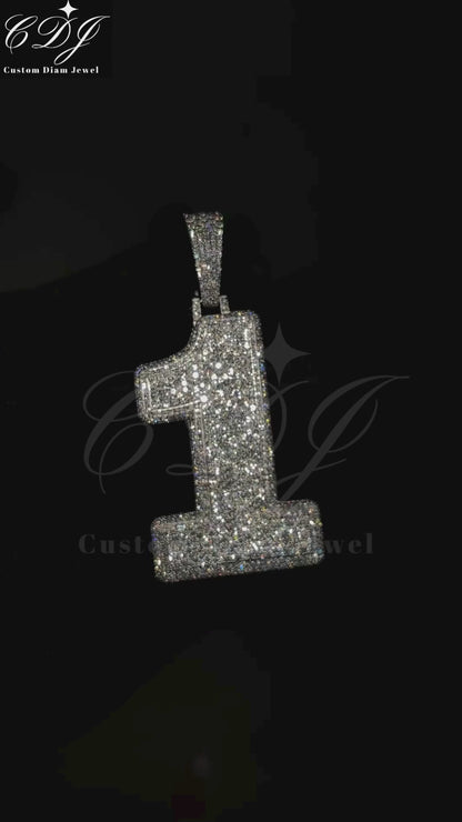 2.5" Inch 1 Letter HipHop Moissanite Pendant