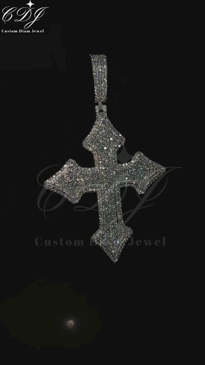 3" Inch Cross with All Round Moissanite