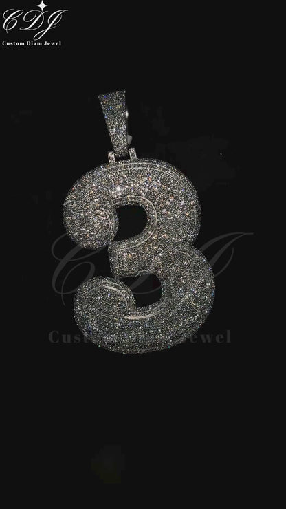 2.5" Inch 3 letter Iced Out Pendant