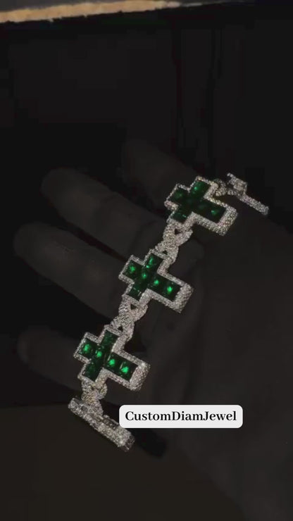 Unique Cross Princess Gemstone Bracelet