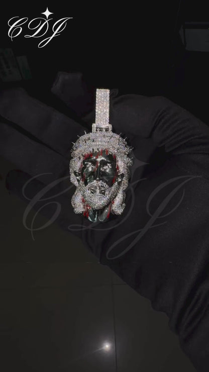 2" Inch Jesus Moissanite S925 Silver Pendant