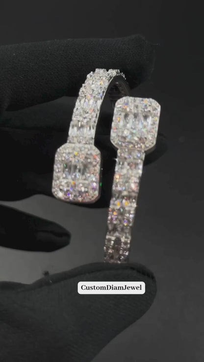 Moissanite Baguette Bangle