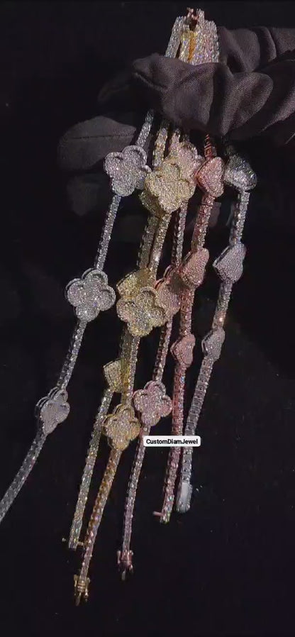 VVS Moissanite Clover Style Bracelet